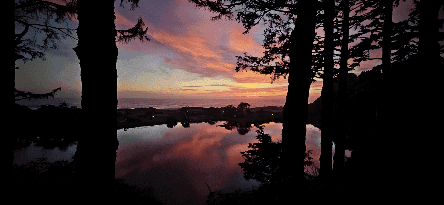 Golden hour over the water near Neskowin and Pacific City